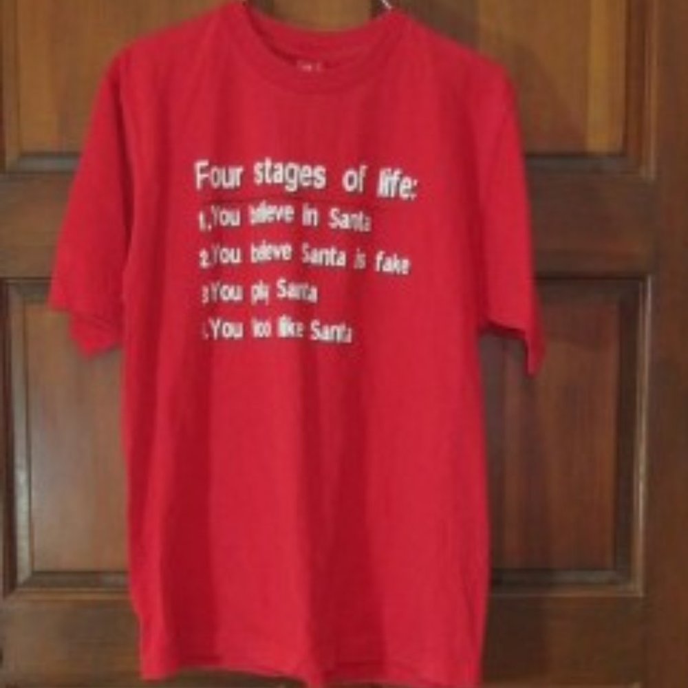 Novelty Red Cotton T-Shirt Medium